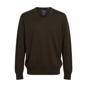 Chaps Knit Cotton Cashmere V Neck Long Sleeve Pullover Sweater Black Size Large